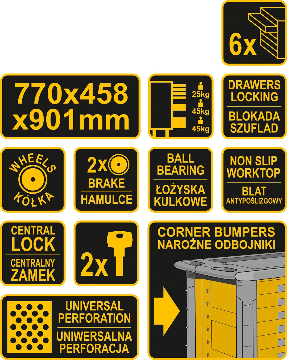 6 DRAWERS ROLLER CABINET (58539)