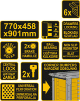 6 DRAWERS ROLLER CABINET (58539)