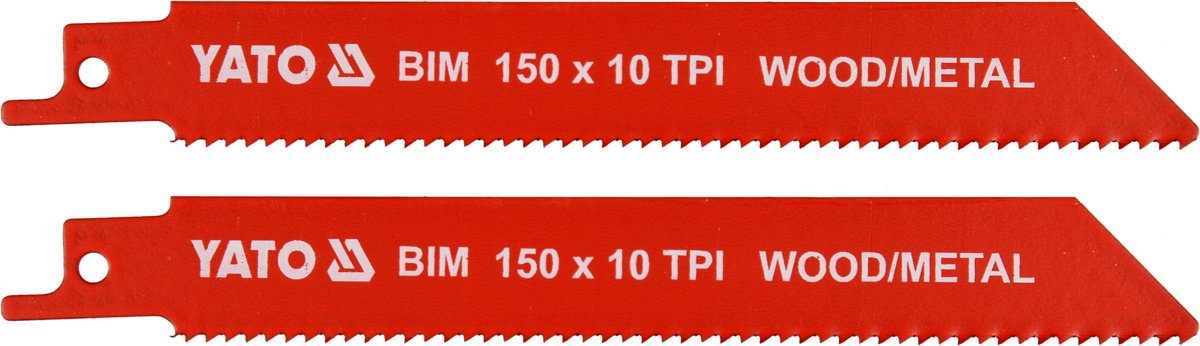 SABRE SAW BLADES BIM 150MM 10TPI 2PCS (YT-33930)
