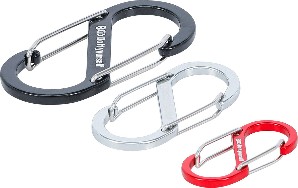 DOUBLE SNAP HOOK ASSORTMENT | ALUMINIUM | 3 PCS. (85783)