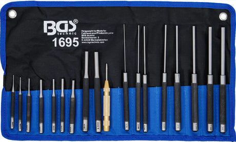 PARALLEL PIN PUNCH SET | 100-150-200 MM | 1.5 - 9.5 MM | INCL CENTRE PUNCHES | 18 PCS. (1695)