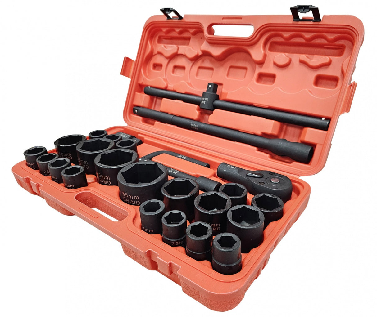 IMPACT SOCKET SET | CR-MO | 6-POINT | 25 MM (1") | 20 MM (3/4") | 26 PCS. (SLS26B)