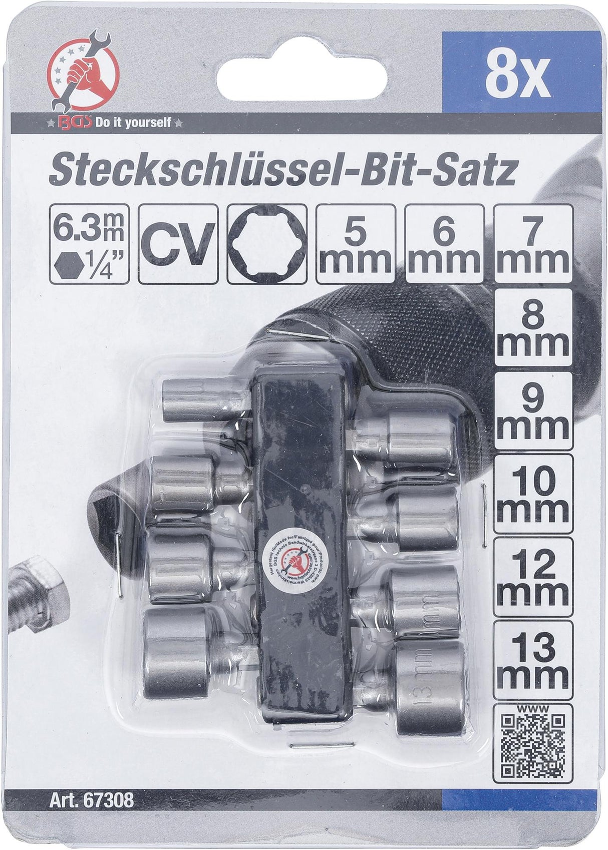 NUT DRIVER SET | 6.3 MM (1/4") DRIVE | 5-13 MM | 8 PCS. (67308)