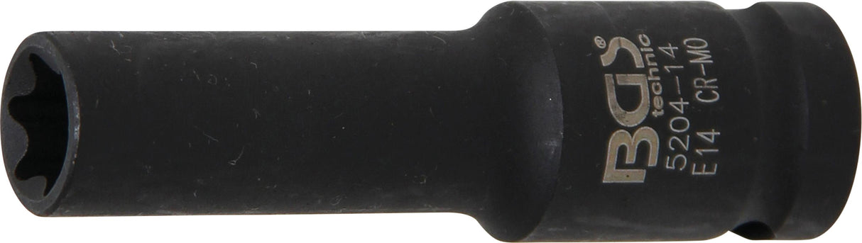 IMPACT SOCKET E-TYPE, DEEP | 12.5 MM (1/2") DRIVE | E14 (5204-14)