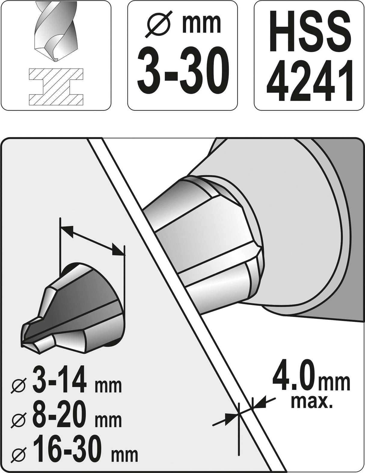 3PCS TAPER DRILL SET (YT-44730)