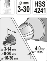 3PCS TAPER DRILL SET (YT-44730)