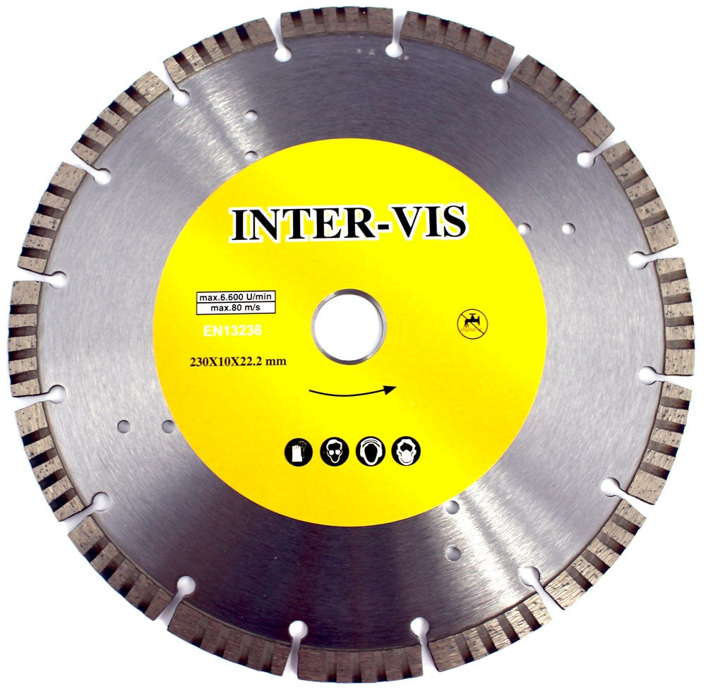 DIAMOND CUTTING DISC 230 MM X 10X22.2X2.6, SEGMENT/TURBO (ST0230)