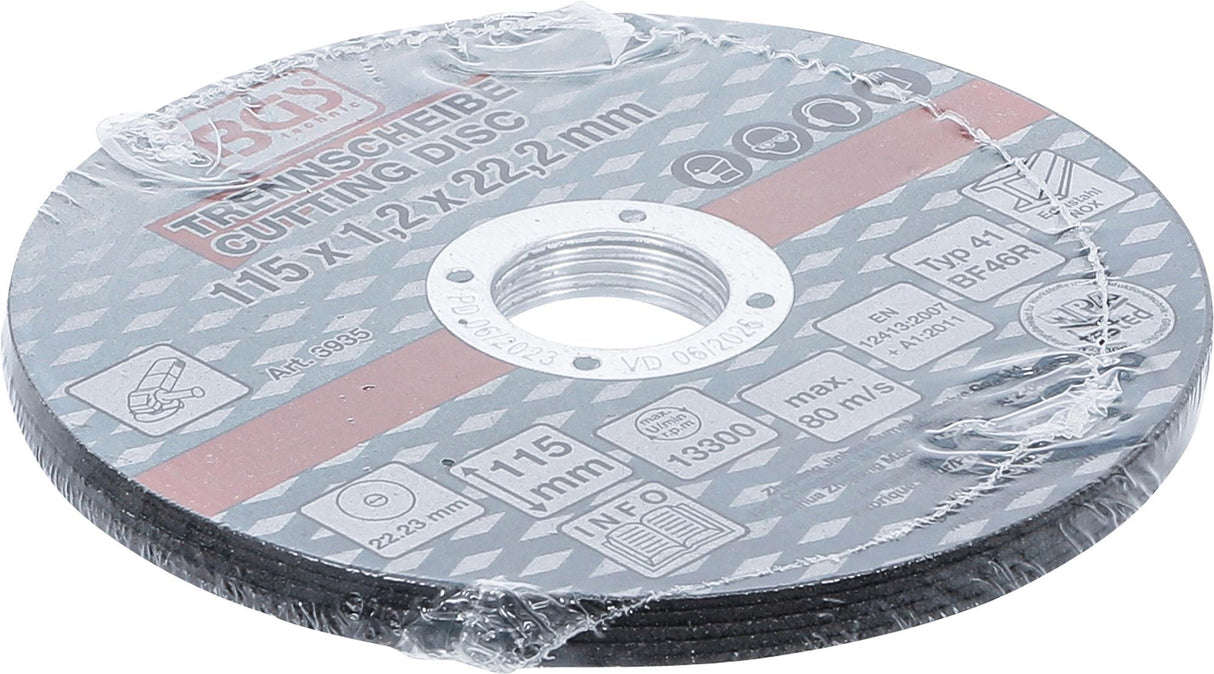 CUTTING DISCS FOR STAINLESS STEEL | Ø 115 X 1.0 X 22.2 MM | 5 PCS. (3935)