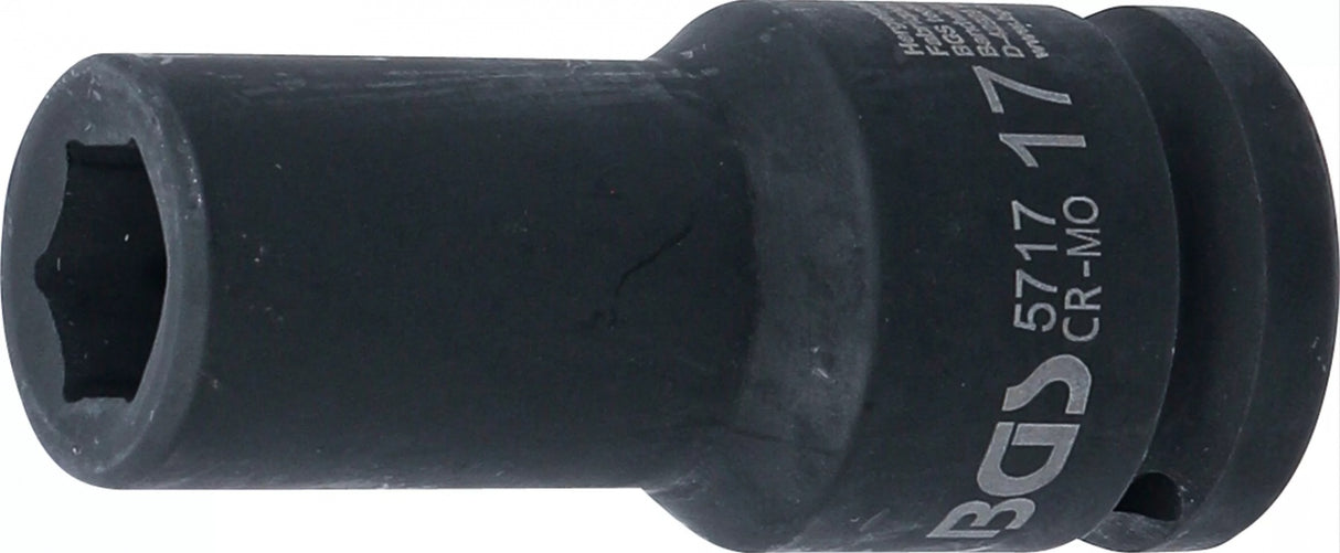 IMPACT SOCKET HEXAGON, DEEP | 20 MM (3/4") DRIVE | 17 MM (5717)