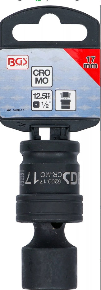 IMPACT BALL JOINT SOCKET | 12.5 MM (1/2") DRIVE | 17 MM (5200-17)