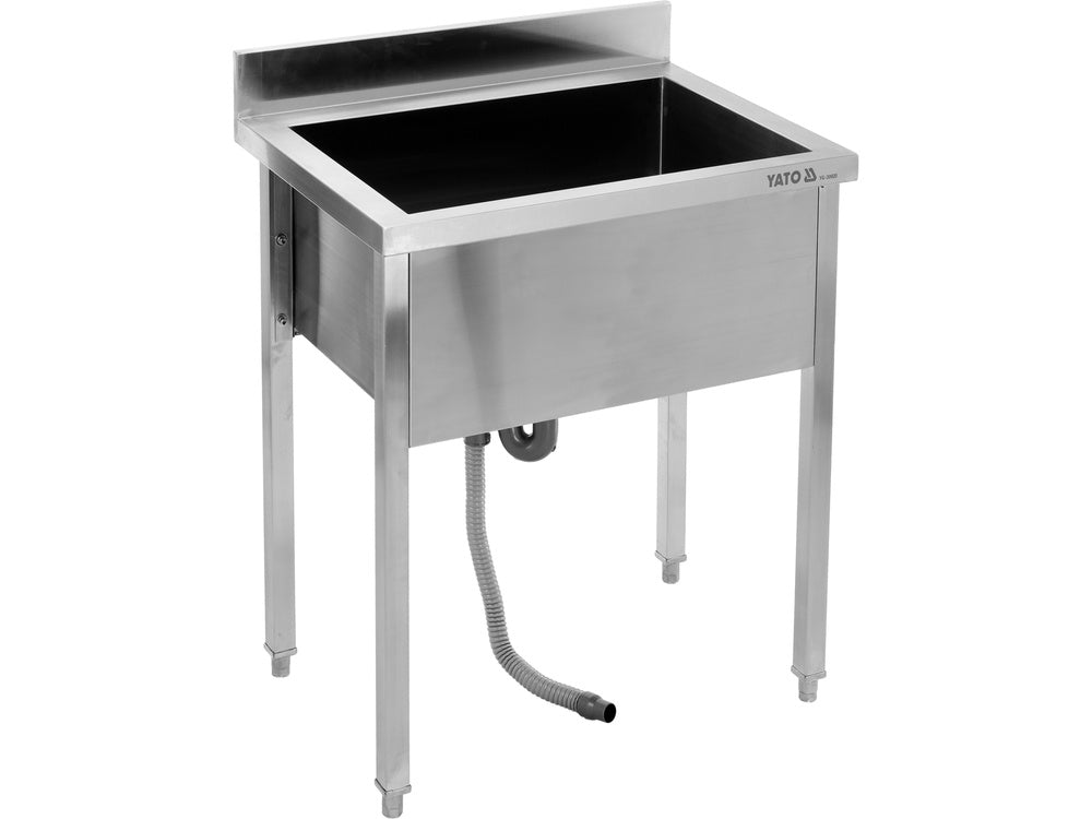 STAINLESS STEEL TABLE WITH SPACIOUS SINK / BASIN | 60 X 60 CM (YG-30920)
