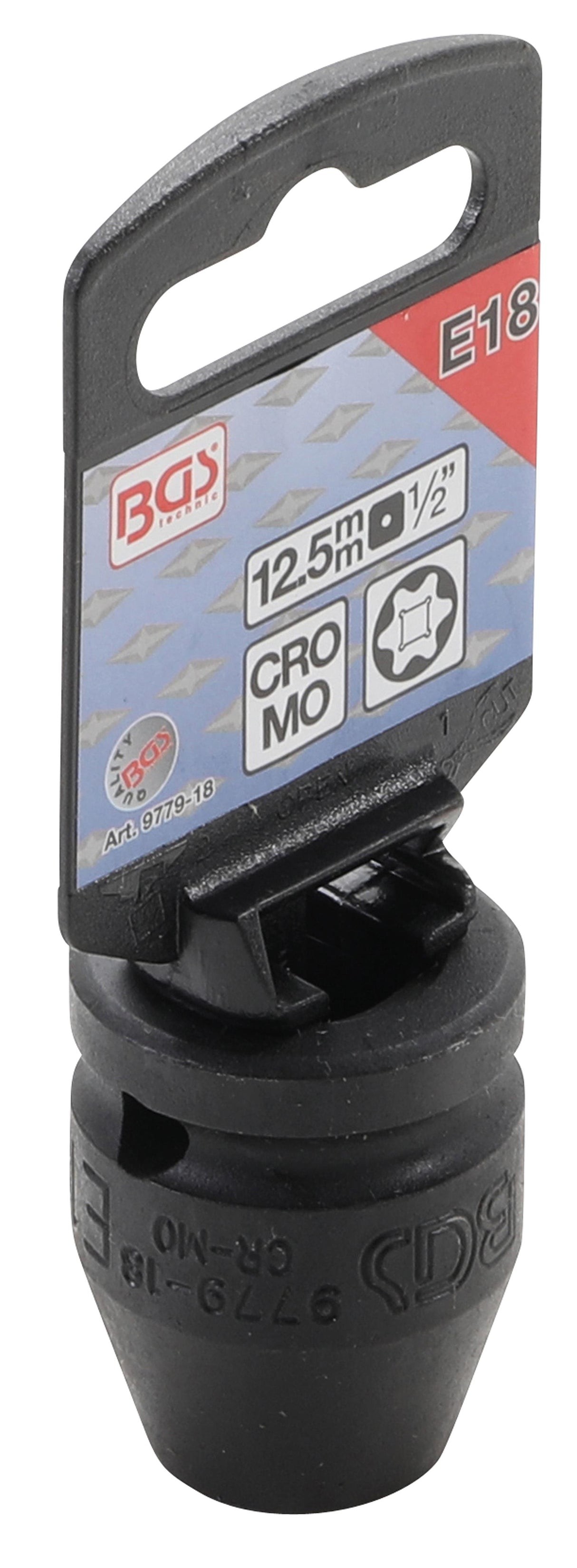 IMPACT SOCKET E-STAR | 12.5 MM (1/2") DRIVE | E18 (9779-18)