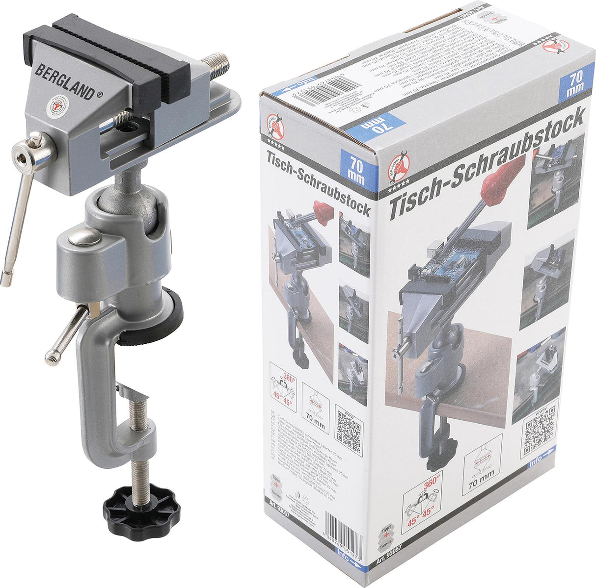 TABLE BENCH VICE | ROTATABLE | JAWS 70 MM (93057)