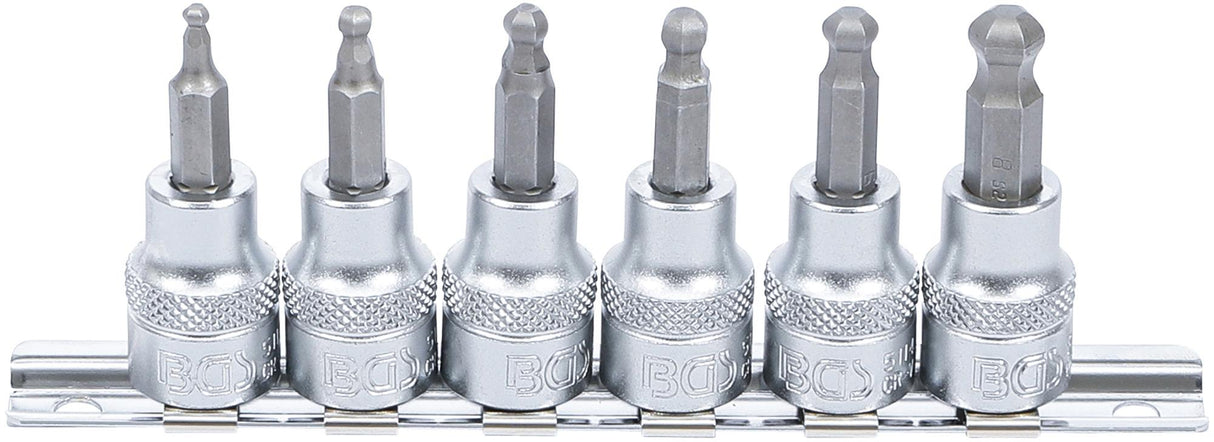 BIT SOCKET SET | 10 MM (3/8") DRIVE | INTERNAL HEXAGON WITH BALL HEAD 3 - 8 MM | 6 PCS. (5109)