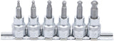 BIT SOCKET SET | 10 MM (3/8") DRIVE | INTERNAL HEXAGON WITH BALL HEAD 3 - 8 MM | 6 PCS. (5109)