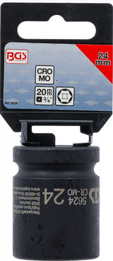 IMPACT SOCKET, HEXAGON | 20 MM (3/4") DRIVE | 24 MM (5624)