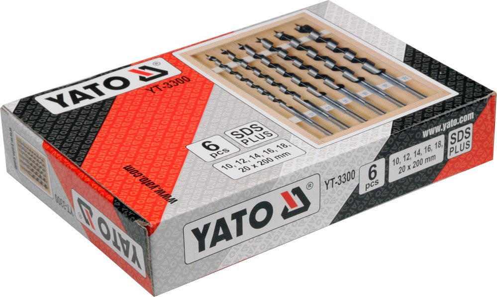AUGER WOOD DRILL BIT SET 6PC 10-20MM SDS (YT-3300)