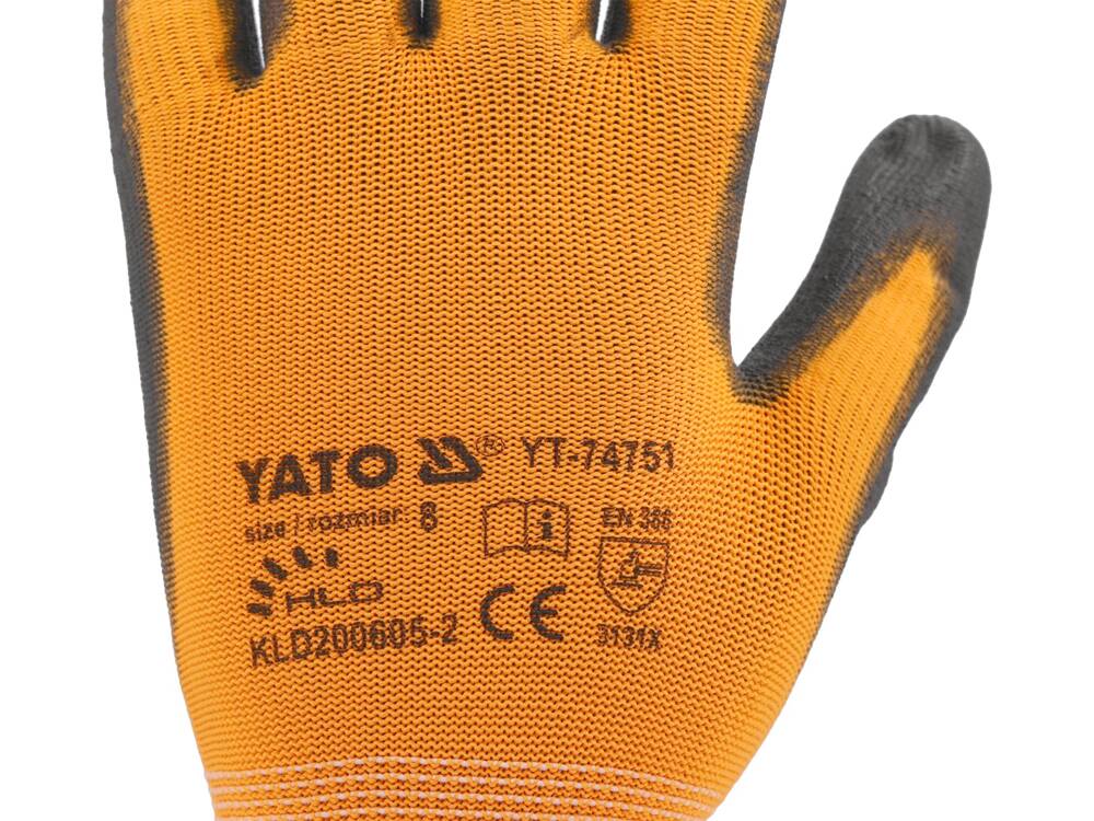 SAFETY GLOVES TOUCHSCREEN FING. PU S. 8 (YT-74751)