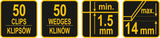 TILE LEVELING SYSTEM | 50 WEDGES + 50 CLIPS (04691)
