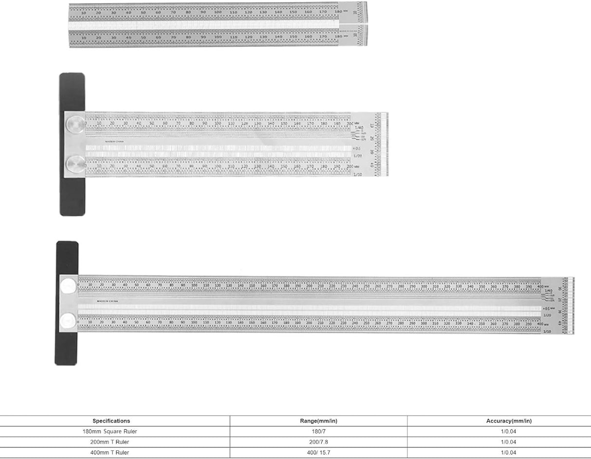 MARKING / SCRIBING RULER | STAINLESS STEEL | SQUARE | 180 MM (SR180)