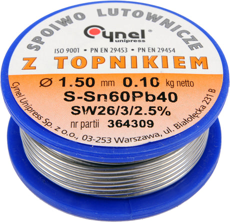SOLDER SN60PB40 1.5MM 100G (76814)