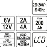 ELECTRONIC BATTERY CHARGER 6V/2A, 12V/4A (YT-83000)