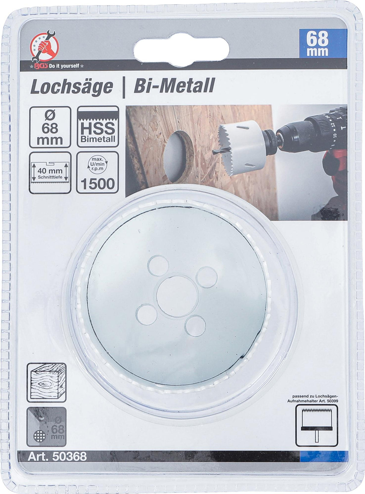 HOLE SAW | Ø 68 MM | DEPTH 40 MM (50368)