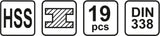 TWIST DRILL SET HSS 1-10MM /19PCS (21999)