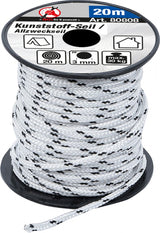 PLASTIC ROPE / ALL-PURPOSE ROPE | 3 MM X 20 M | BLACK / WHITE (80808)