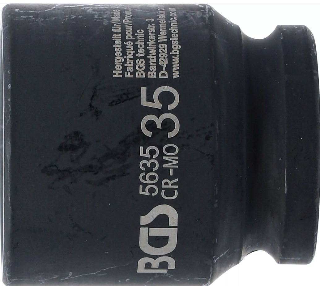 IMPACT SOCKET, HEXAGON | 20 MM (3/4") DRIVE | 35 MM (5635)