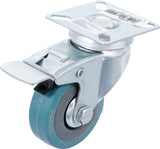SWIVEL CASTOR WITH BRAKE | RUBBER | WITH ASSEMBLY PLATE | Ø 50 MM (81963)