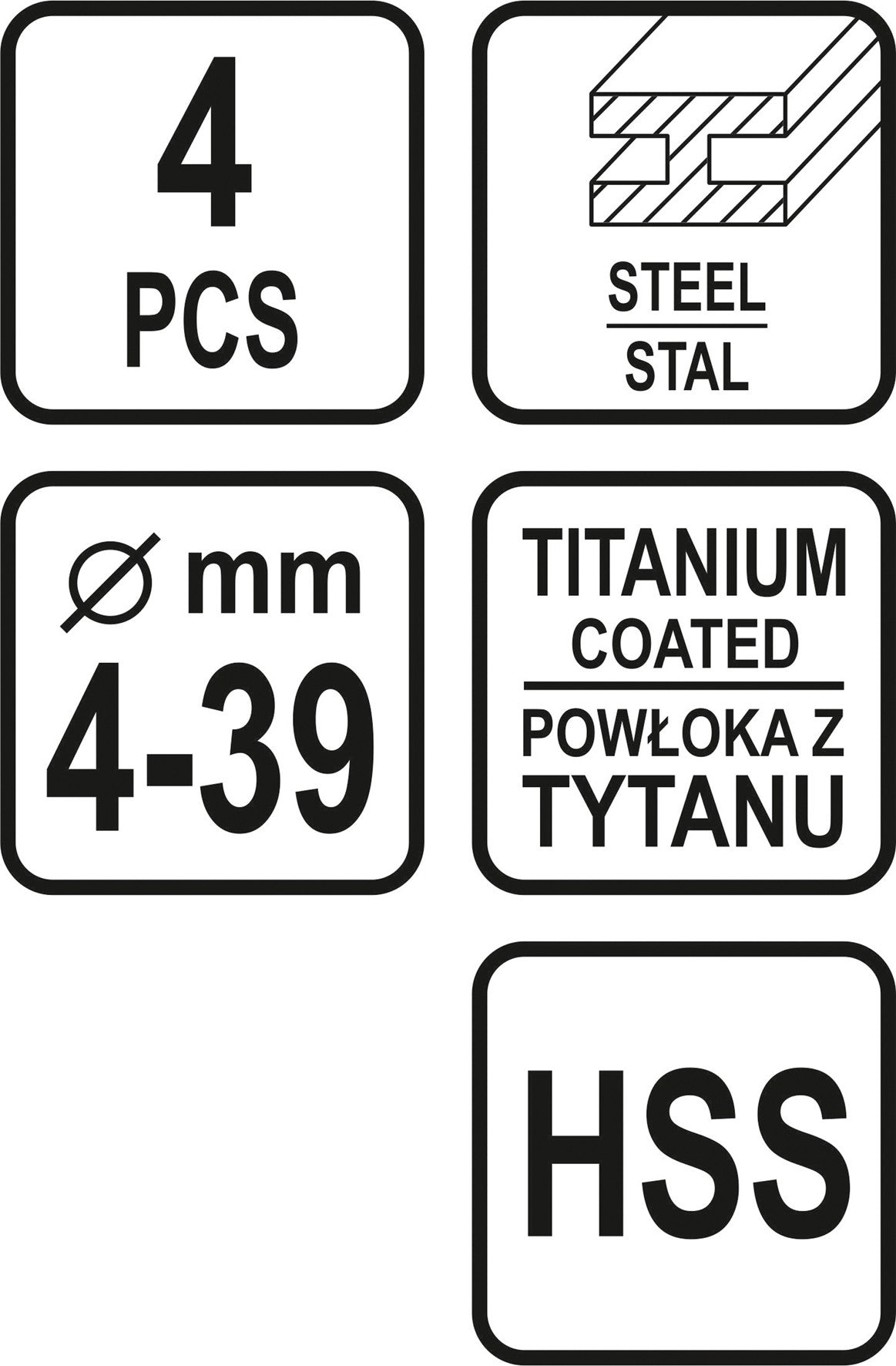 4PCS STEP DRILLS (22617)