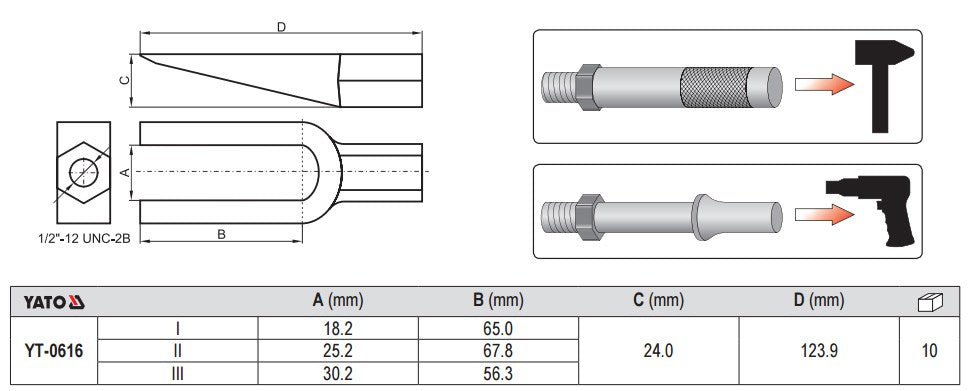 TIE ROD / BALL JOINT TOOL KIT (YT-0616)
