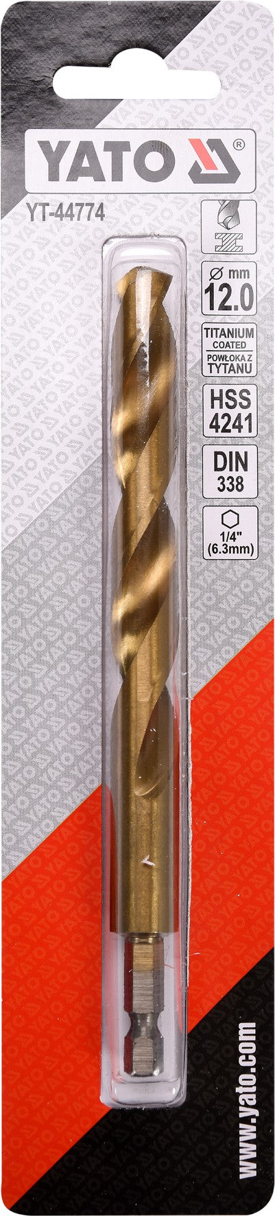 METAL DRILL WITH HEX SHANK 12,0MM TITAN (YT-44774)