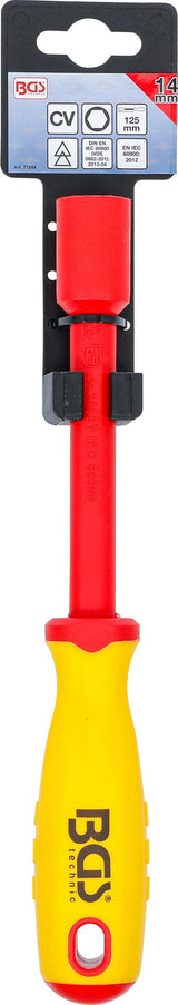 VDE SOCKET SCREWDRIVER | HEXAGON | 14 MM | BLADE LENGTH 125 MM (71094)