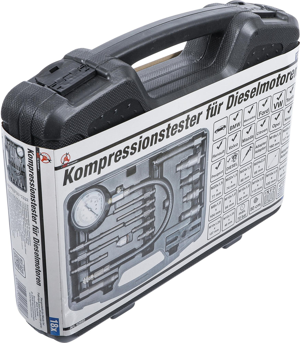 COMPRESSION TESTER FOR DIESEL ENGINES (62660)