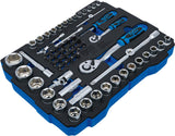 FOAM TRAY FOR BGS BOXSYS1 & 2: SOCKET SET 6.3 MM (1/4") / 12.5 MM (1/2") | BGS SYSTAINER® | 65 PCS. (3351)