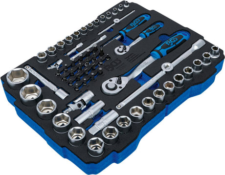 FOAM TRAY FOR BGS BOXSYS1 & 2: SOCKET SET 6.3 MM (1/4") / 12.5 MM (1/2") | BGS SYSTAINER® | 65 PCS. (3351)
