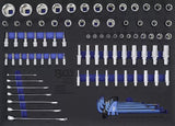 TOOL TRAY 3/3: SOCKETS / COMBINATION SPANNERS | INCH SIZES | 90 PCS. (4020)