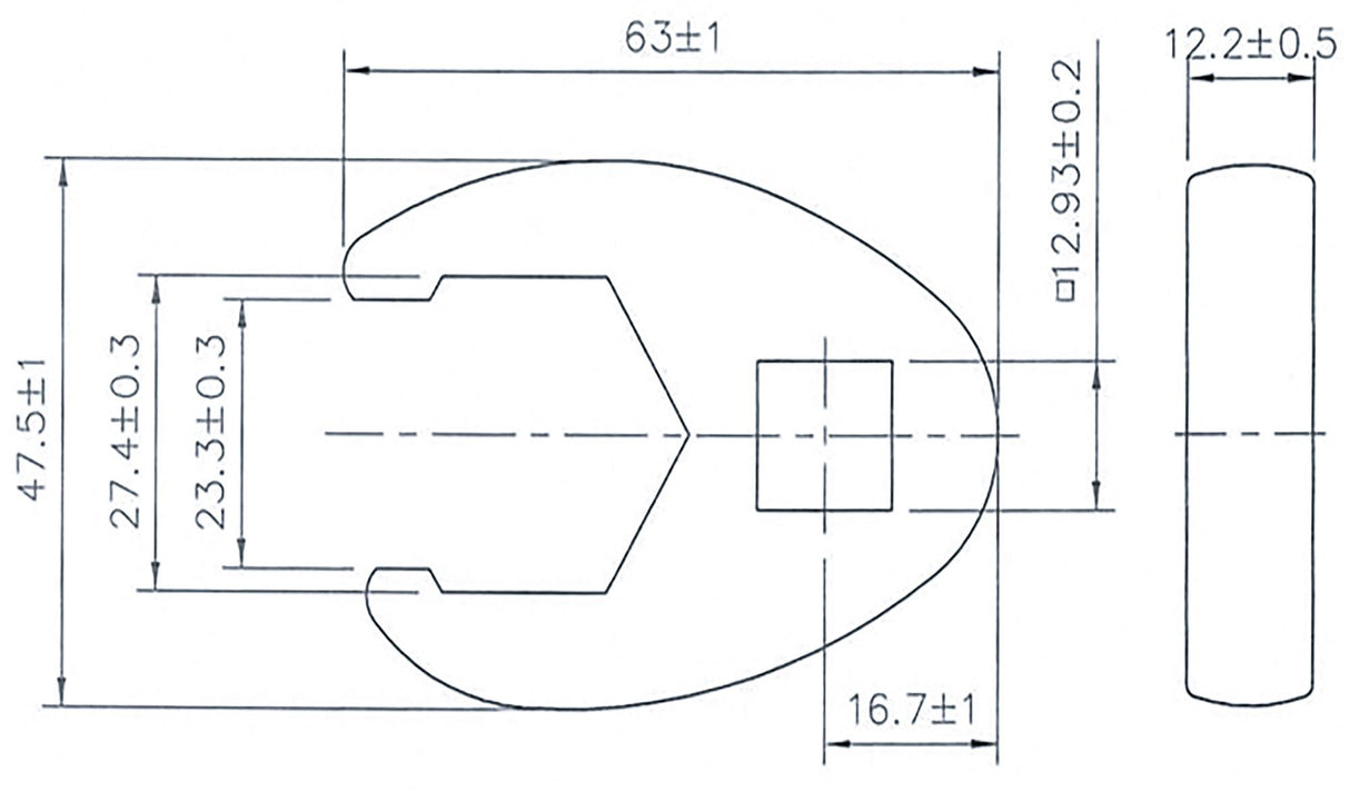 CROWFOOT SPANNER | 12.5 MM (1/2") DRIVE | 27 MM (1757-27)
