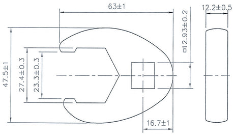 CROWFOOT SPANNER | 12.5 MM (1/2") DRIVE | 27 MM (1757-27)