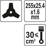 BLADE FOR BRUSH CUTTERS 255MM 25,4MM (YT-85155)