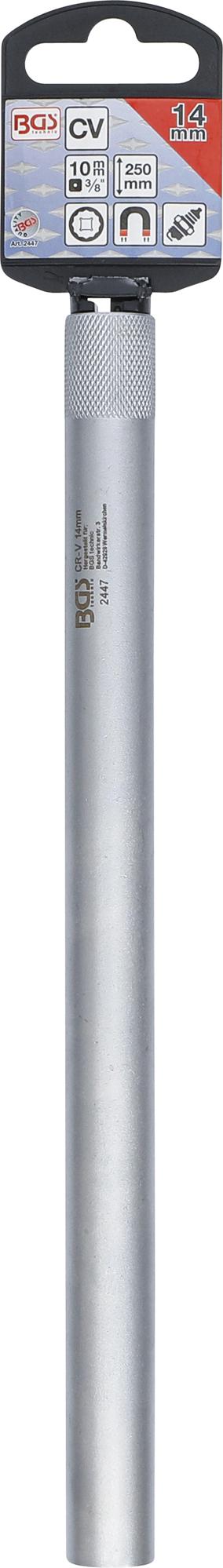 SPARK PLUG SOCKET WITH MAGNET, EXTRA LONG | 10 MM (3/8") DRIVE | 14 MM (2447)