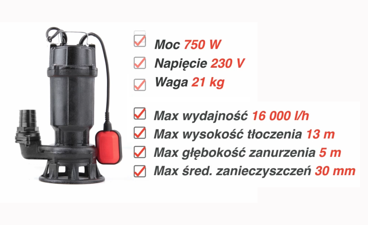 DIRTY WATER SUBMERSIBLE PUMP 750W (YT-85350)