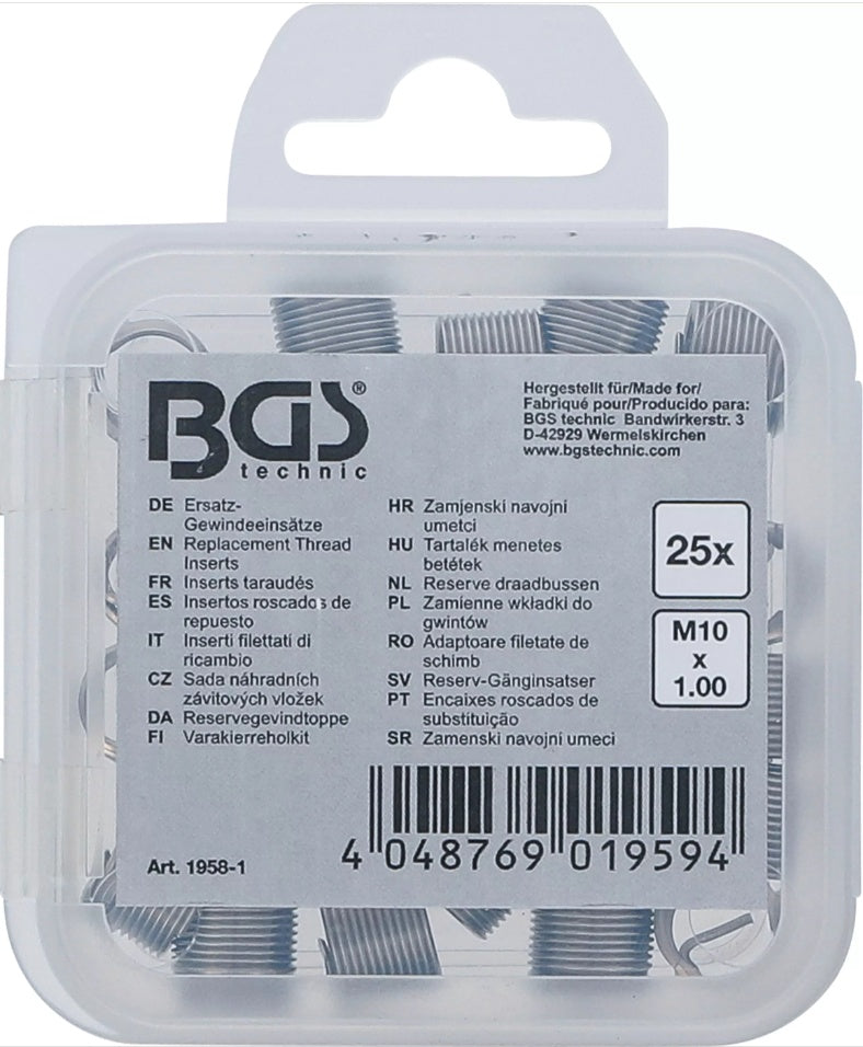 REPLACEMENT THREAD INSERTS | M10 X 1.0 | 25 PCS. (1958-1)