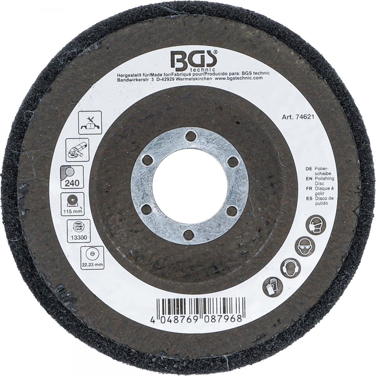 POLISHING DISC | SILICON CARBIDE | Ø 115 MM | GRAIN SIZE 240 (74621)