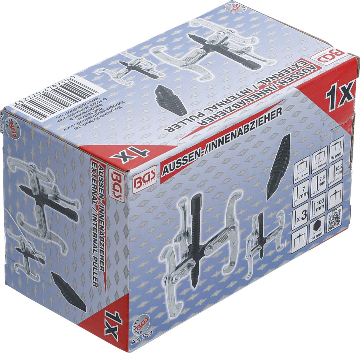 EXTERNAL / INTERNAL 3-ARM PULLER | 15 - 100 MM (7723)