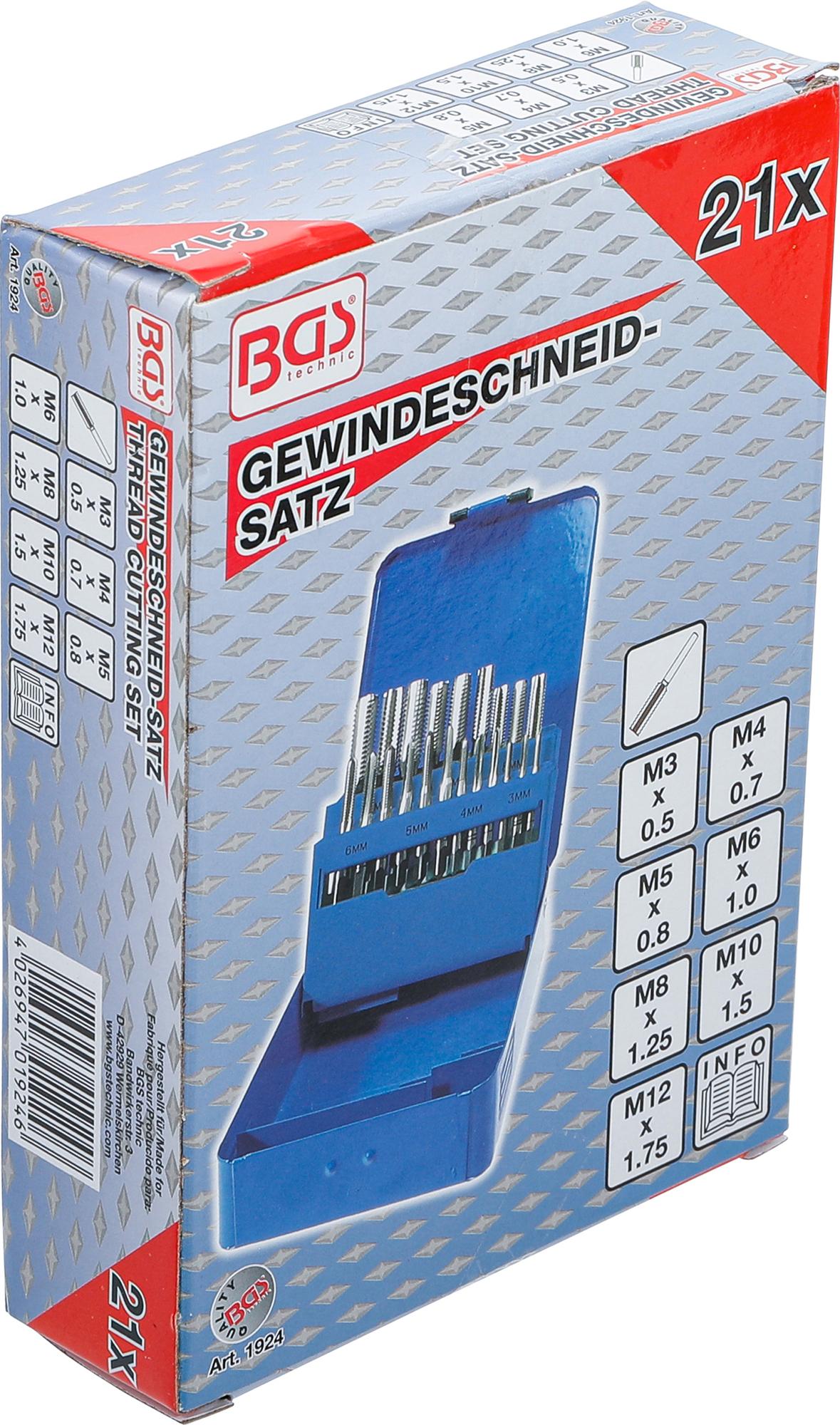THREAD CUTTING SET | M3 - M12 | 21 PCS. (1924)
