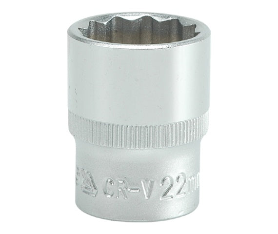 SOCKET 22MM 1/2" 12PT CV  REGULAR (YT-1284)
