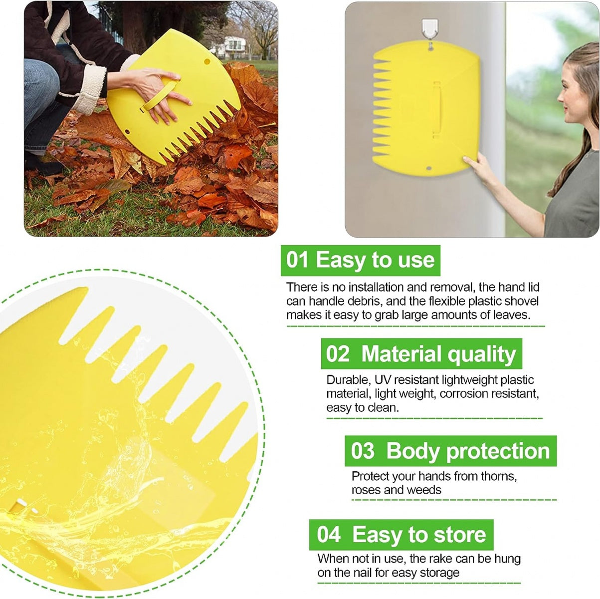 HANDHELD GARDEN LEAF GRABBER | 2 PCS. (HLR2)